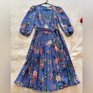 Eliza J Floral Pleated Midi Dress